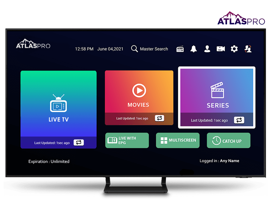 Interface Atlas Pro ONTV IPTV – Live TV, Films et Séries en 4K